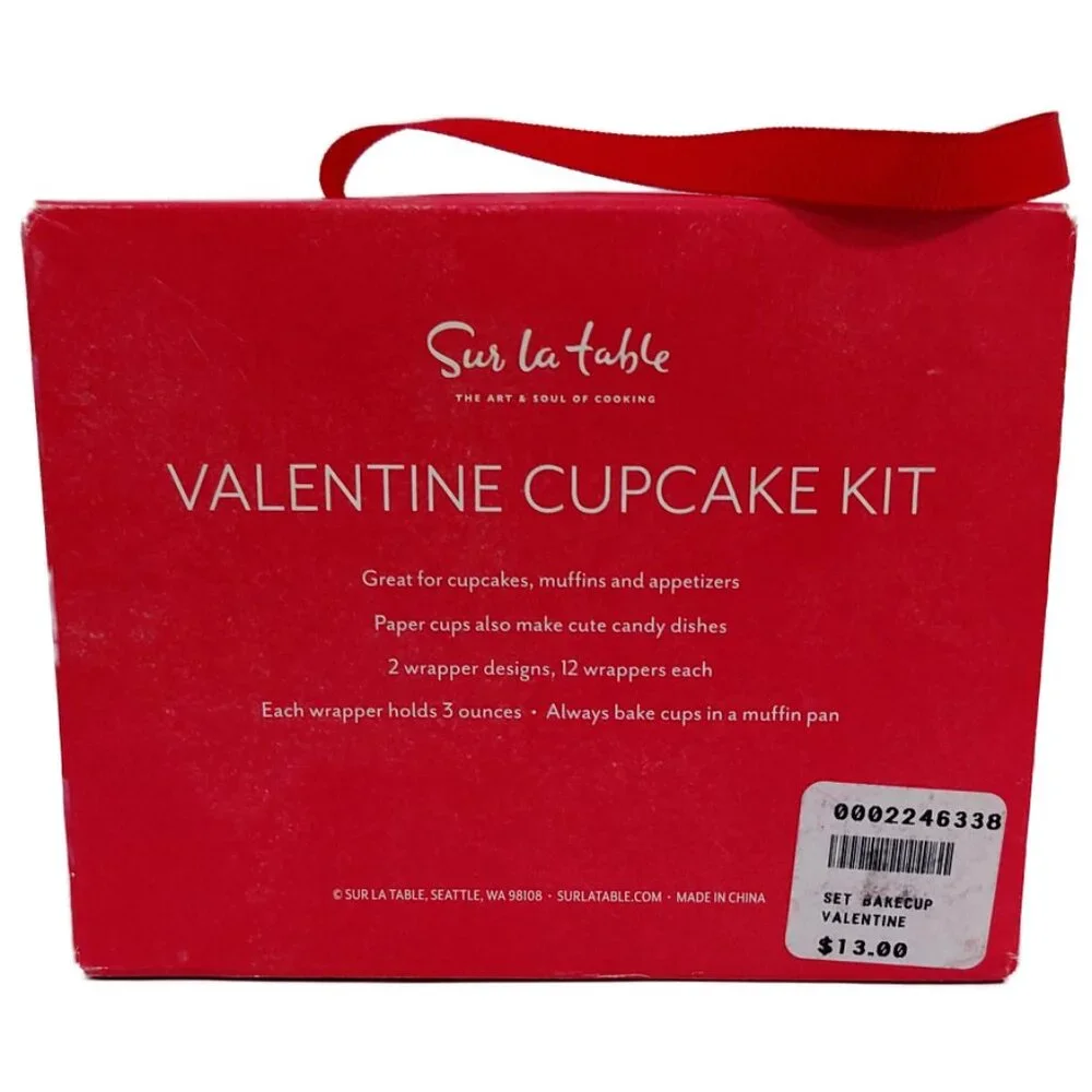 NIB: Sur La Table Valentine Cupcake Kit for 24 Cupcakes